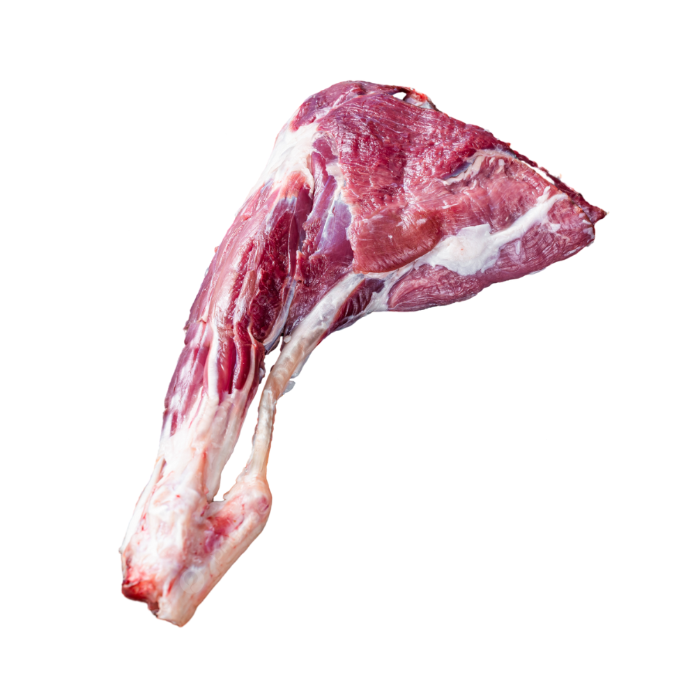 Raw meat shoulder on a white background